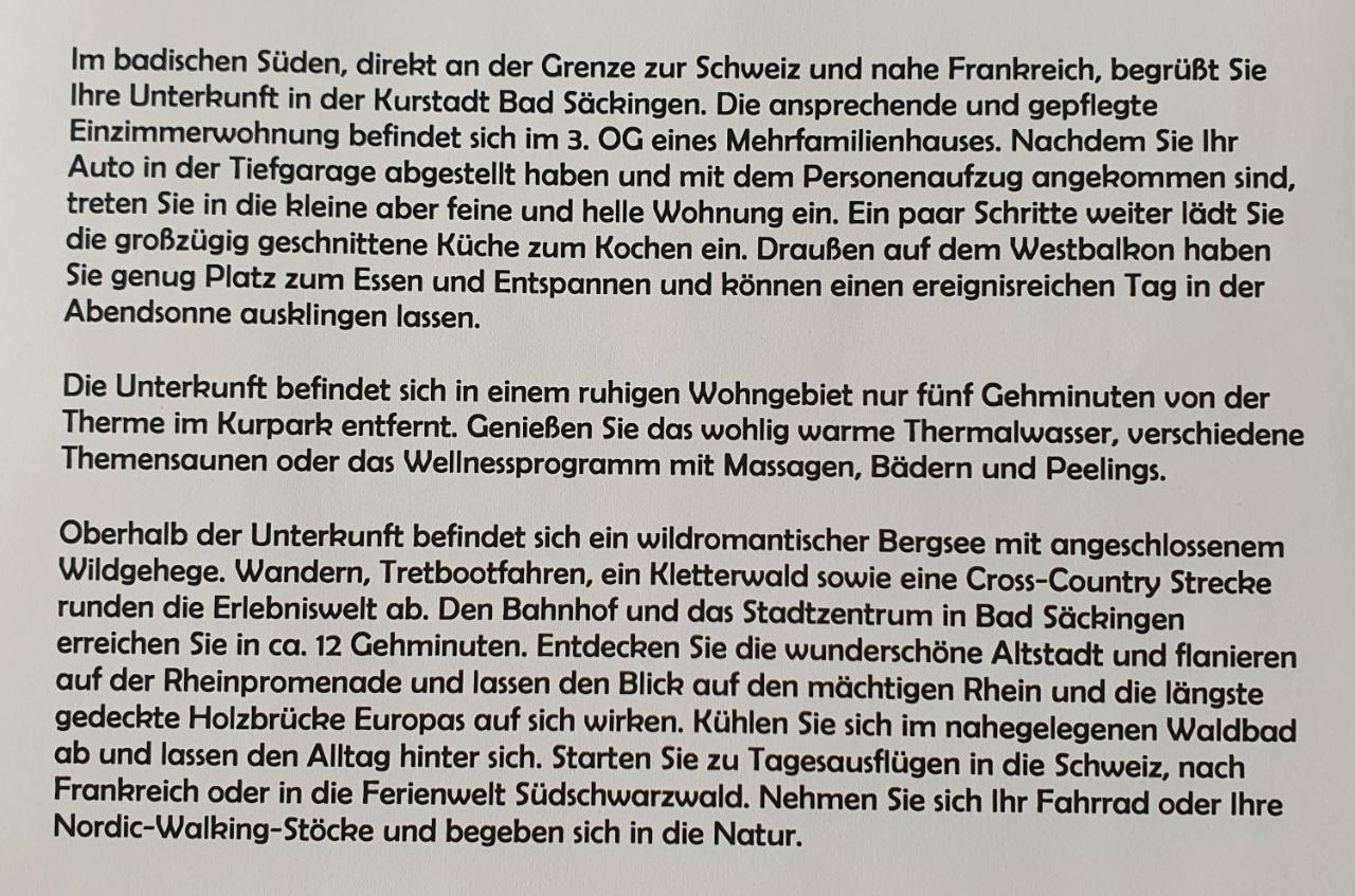 Schoene Ruhige Und Helle Wohnung In Bad Saeckingen エクステリア 写真